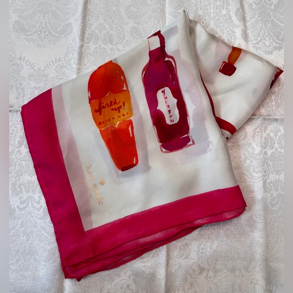 Kate Spade 100% silk scarf! Beautiful and colorful 34” x 34” EUC - Picture 10 of 16